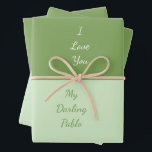 I Love You My Darling Wrapping Paper Sheet<br><div class="desc">I Love You My Darling, design by Dreaming Cocoon. Express your love in a gentle way and with subtle colours. Two different shades of pretty green sage colours with sweet and elegant script. Order yours today for Valentine's Day, Wedding, Birthday, Christmas and many more beautiful reasons. Easy personalised, just add...</div>