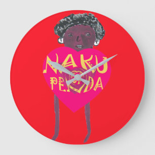 I love you Nakupenda Kenya Swahili Art Large Clock
