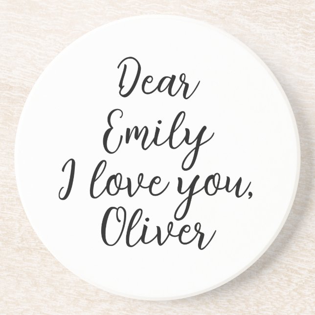 I Love You, Name Template Coaster (Front)