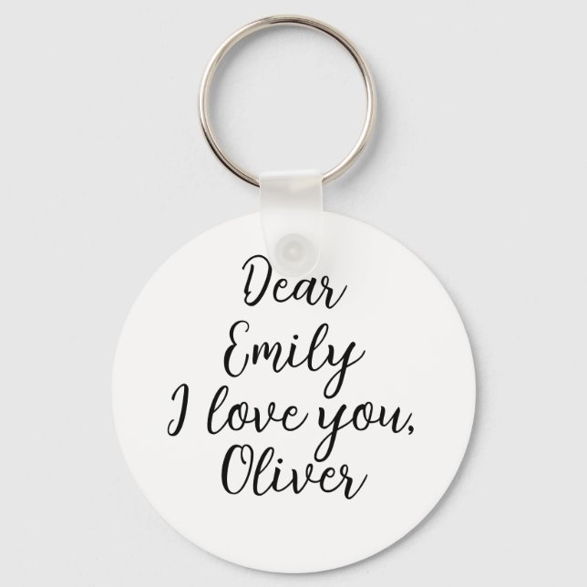  I Love You Name Template Key Ring (Front)