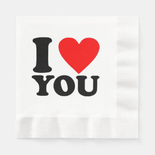 I Love You Napkin