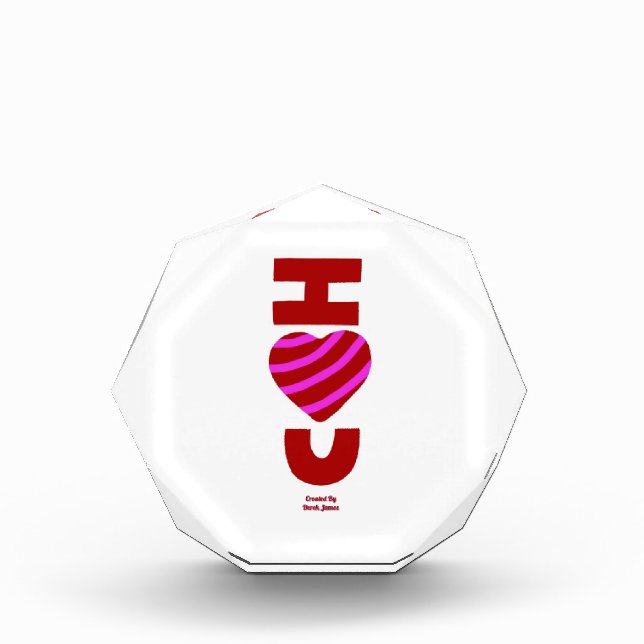 I Love You Octagonal Photo Block (Front)