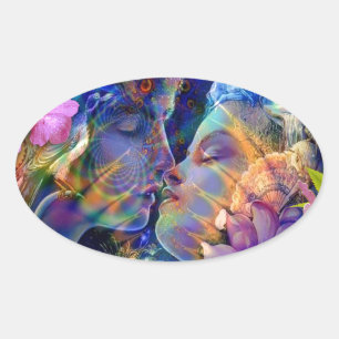 I love you oval sticker