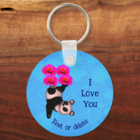 I Love You Panda Bear Flower Personalised