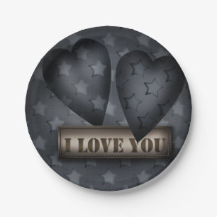 I love you paper plate