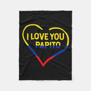 I Love You Papito Bandera Colombia Flag Happy Vale Fleece Blanket