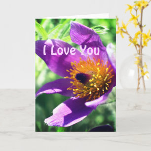 I Love You Pasque Flower Personalised Card