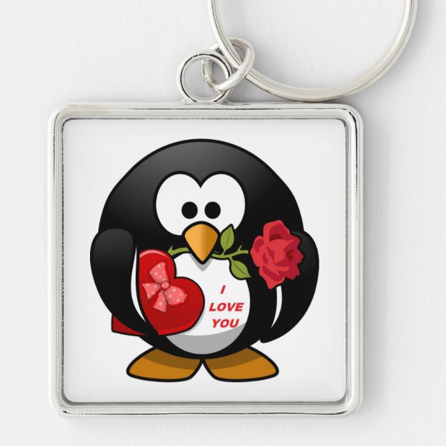 "I LOVE YOU" PENGUIN KEY RING (Front)