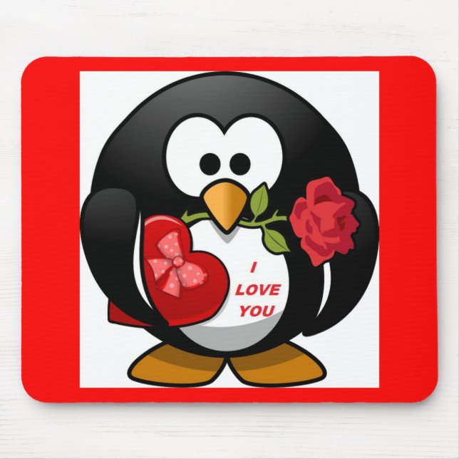 "I LOVE YOU" PENGUIN MOUSE PAD (Front)