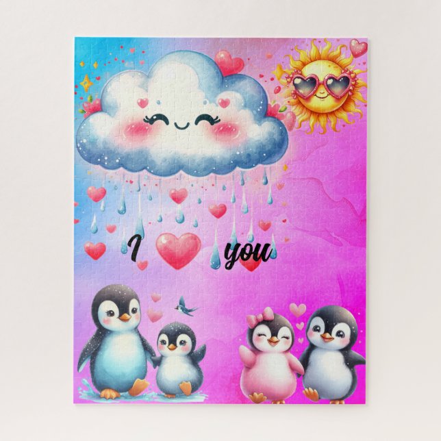 I Love you penguins Jigsaw Puzzle (Vertical)