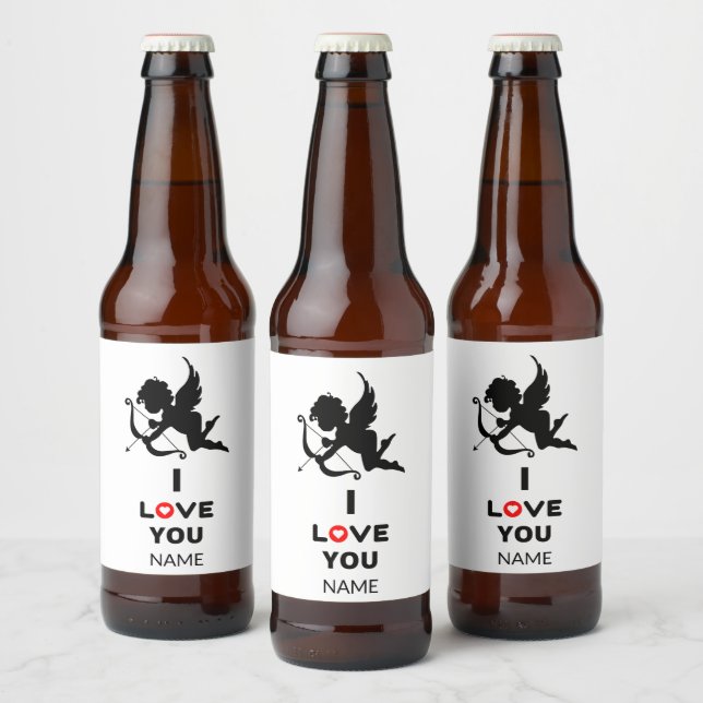I Love You Personalised Beer Bottle Label (Bottles)