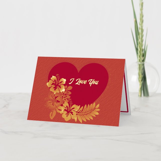 I Love You Personalised Gold Foil Folded Card (Front)