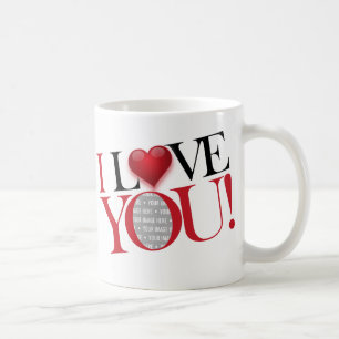I Love You, photo-template - Customised Coffee Mug