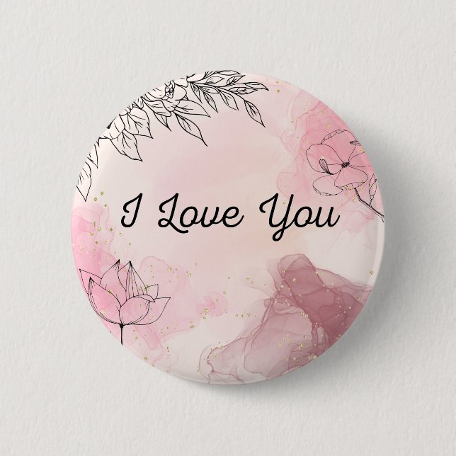 I love you pink button (Front)