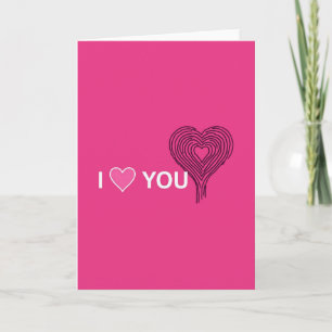I Love You Pink Heart Art Card