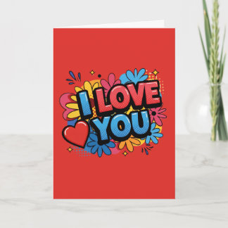 I Love You Pop Art Design Card