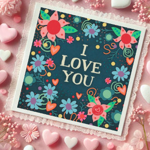 I Love You Pretty Floral Hearts Inspirivity card