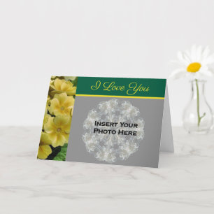 I Love You Primrose Flowers Personalised Photo  Card