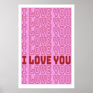 I Love You Print Valentine's Day Typography Art