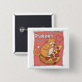 I Love You Purrry Much Funny Cat Lover Gift  15 Cm Square Badge