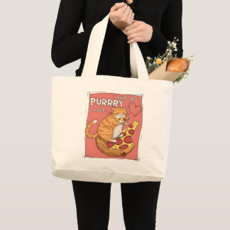I Love You Purrry Much Funny Cat Lover Gift Large Tote Bag