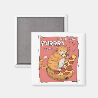 I Love You Purrry Much Funny Cat Lover Gift  Magnet