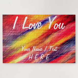 I Love You Puzzle Text Name Romantic Colours Desig