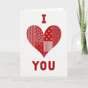 I Love You Quilted Heart Card