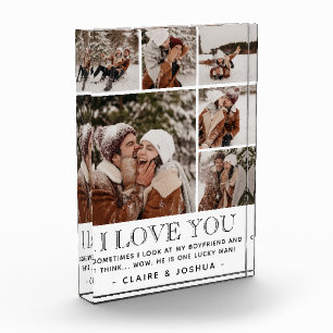 "I LOVE YOU" & Quote Modern 6 Photo Collage Block