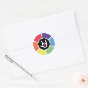 I Love You, Rainbow Classic Round Sticker