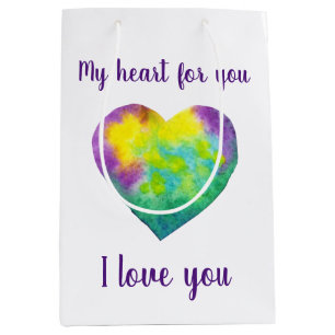 I love you rainbow heart Valentine's Day Medium Gift Bag