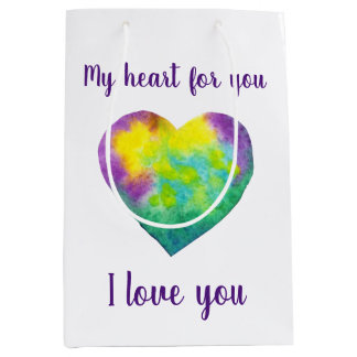 I love you rainbow heart Valentine's Day Medium Gift Bag