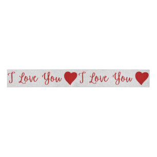 I Love You Red Glitter Valentine's Grosgrain Ribbo Ribbon