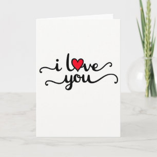I Love You Red Heart Card
