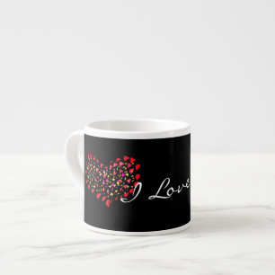 I Love you Red Heart Date Espresso Coffee Mug Cup