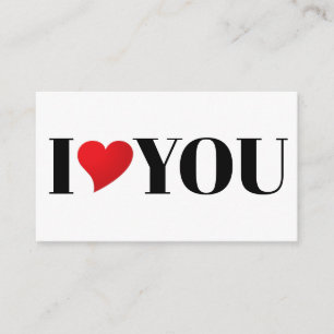 I Love You red heart modern typography cute Enclosure Card