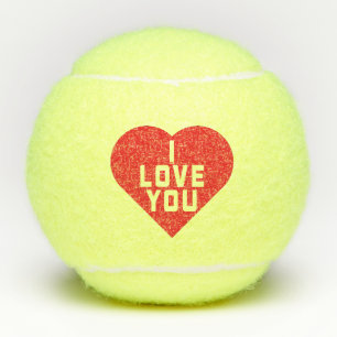 I Love You Red Heart Tennis Balls