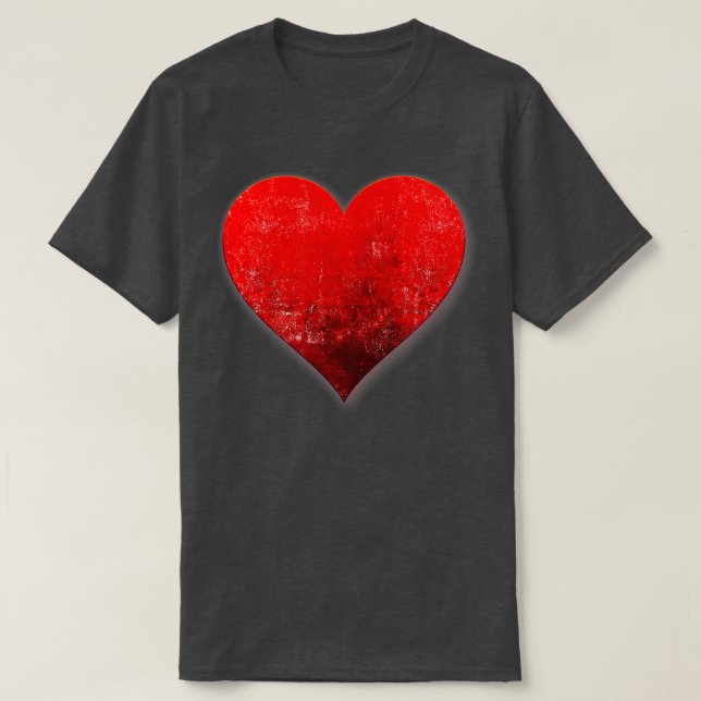 I Love You Red Heart Valentines Day Emoticon  T-Shirt (Design Front)