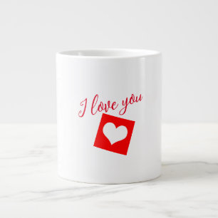 I love you red hearts large coffee mug