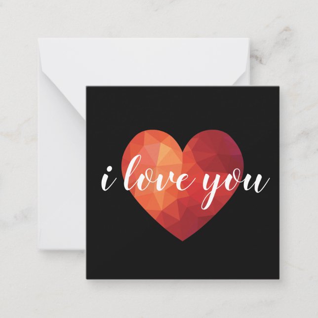 I love you red mosaic heart, love art card (Front)