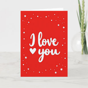 I Love You Red Star Card