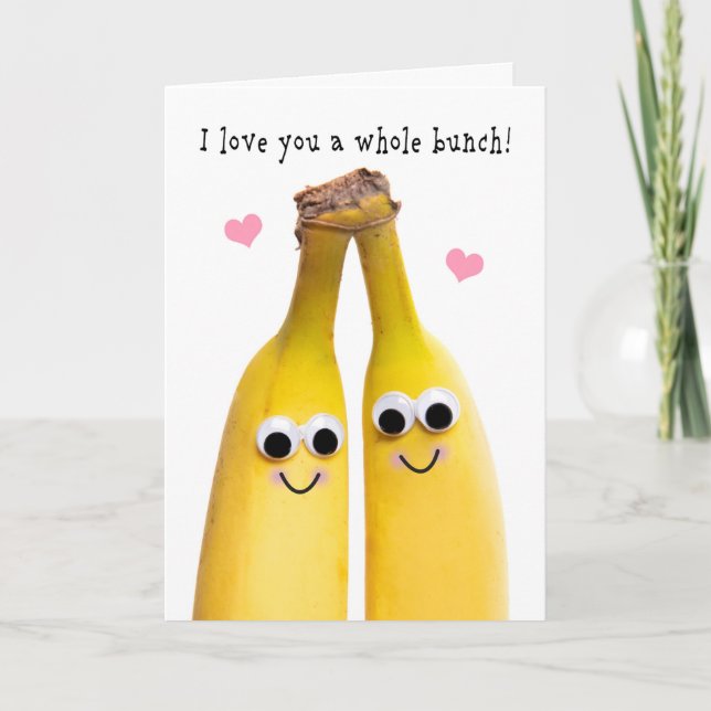 I Love You Romance Banana Humour  Holiday Card (Front)