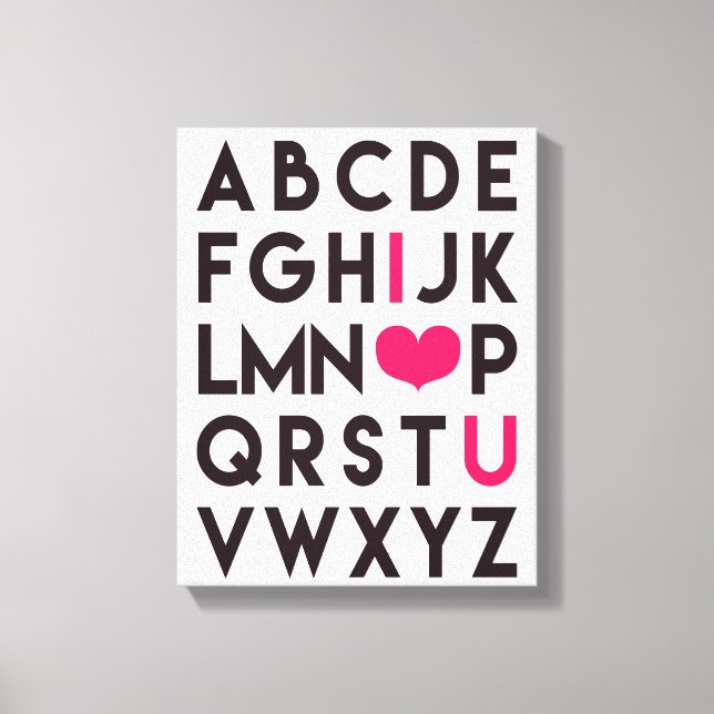 I LOVE YOU - Romantic Alphabet Canvas Print (Front)