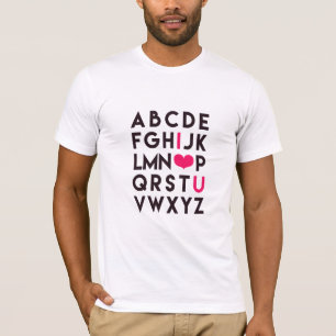 I LOVE YOU - Romantic Alphabet Men's T-Shirt