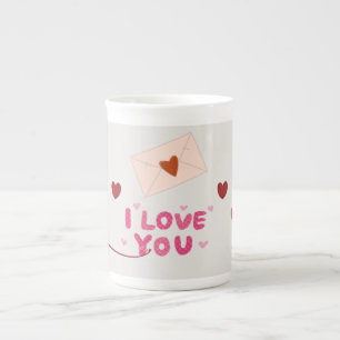 'I Love You' Romantic Love Letter Bone China Mug