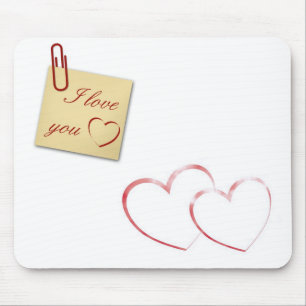I love You - Romantic Note Mouse Pad