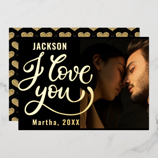I Love You Romantic Photo Valentines Day (Front/Back)