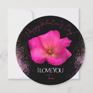 I Love You - Rose -Valentines Personalised Trendy  Holiday Card