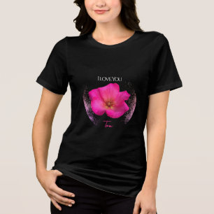 I Love You - Rose -Valentines Personalised   Tri-Blend Shirt