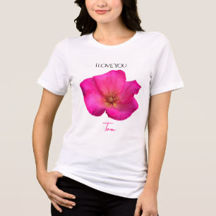 I Love You - Rose -Valentines Personalised   Tri-Blend Shirt